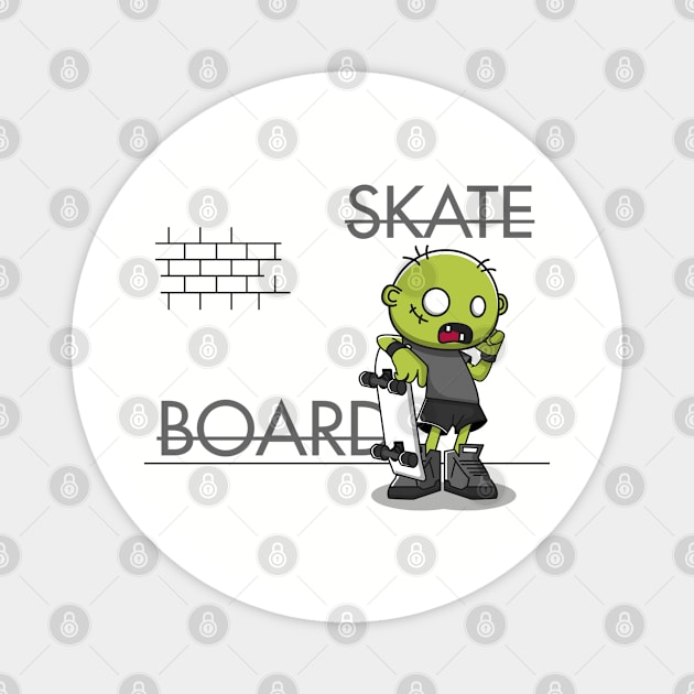 skateboard zombies Magnet by fflat hds